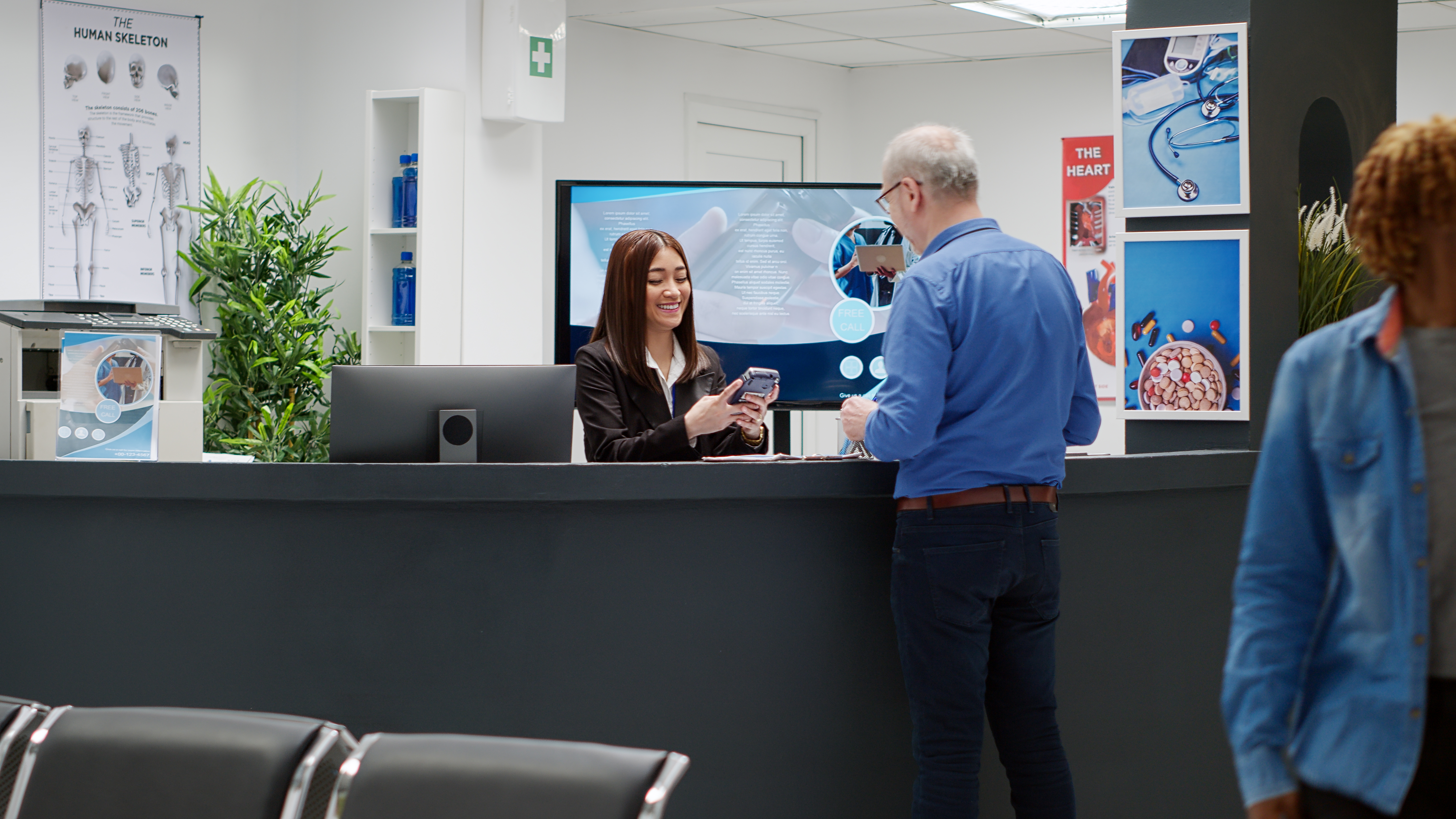Front-office team managing patient intake and verification